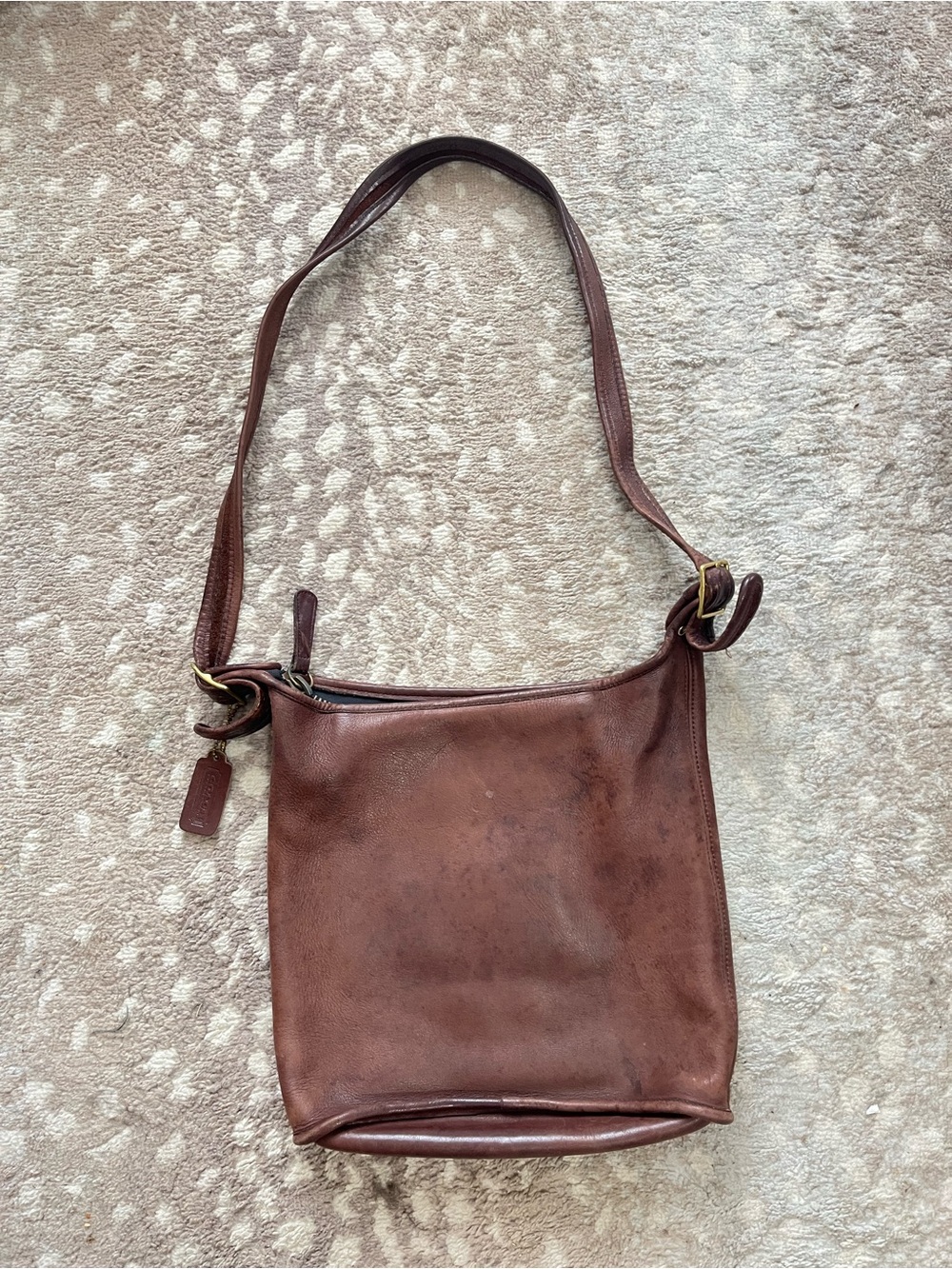Leather Coach Bag - Mahogany - Has serial no.
